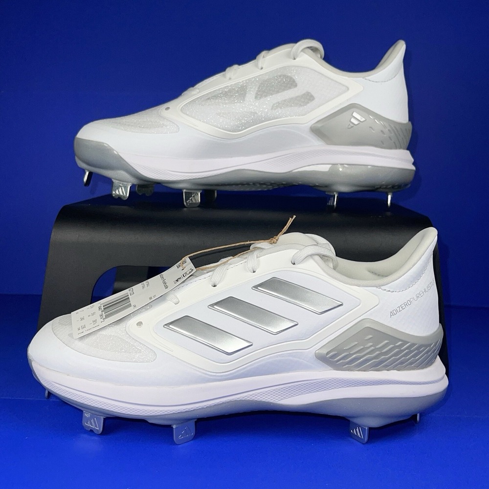 Adidas Women's Adizero PureHustle‎ 3 Elite Softball Size 7 White/Silver |IG7133|